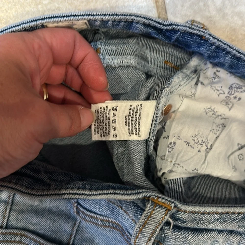 Free People Avery Denim Longer Length Bermuda Shorts 27